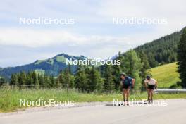 21.06.2024, Les Diablerets, Switzerland (SUI): Jonas Baumann (SUI), Nicola Wigger (SUI), (l-r) - Cross-Country summer training, Les Diablerets (SUI). www.nordicfocus.com. © Manzoni/NordicFocus. Every downloaded picture is fee-liable.