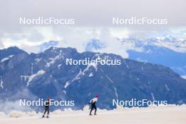 22.06.2024, Les Diablerets, Switzerland (SUI): Valerio Grond (SUI), Ilan Pittier (SUI), (l-r) - Cross-Country summer training on the Glacier 3000, Les Diablerets (SUI). www.nordicfocus.com. © Manzoni/NordicFocus. Every downloaded picture is fee-liable.