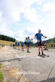 24.07.2024, Premanon, France (FRA): Renaud Jay (FRA), Julien Arnaud (FRA), Mathis Desloges (FRA), (l-r) - Cross-Country summer training, Premanon (FRA). www.nordicfocus.com. © Manzoni/NordicFocus. Every downloaded picture is fee-liable.