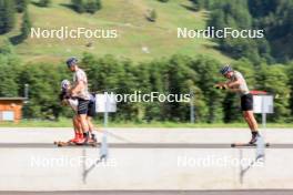 15.08.2024, Ulrichen, Switzerland (SUI): Jan Stoelben (GER), Jan-Friedrich Doerks (GER), Janosch Brugger (GER), Lucas Boegl (GER), (l-r) - Cross-Country summer training, Ulrichen (SUI). www.nordicfocus.com. © Manzoni/NordicFocus. Every downloaded picture is fee-liable.