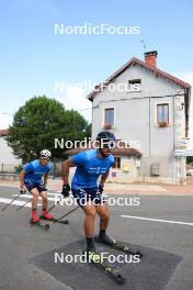 24.07.2024, Premanon, France (FRA): Renaud Jay (FRA), Richard Jouve (FRA), (l-r) - Cross-Country summer training, Premanon (FRA). www.nordicfocus.com. © Manzoni/NordicFocus. Every downloaded picture is fee-liable.