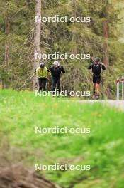 28.05.2024, Lenzerheide, Switzerland (SUI): Jason Rueesch (SUI), Janik Riebli (SUI), Nicola Wigger (SUI), (l-r) - Cross-Country training, Lenzerheide (SUI). www.nordicfocus.com. © Manzoni/NordicFocus. Every downloaded picture is fee-liable.