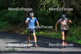 15.08.2024, Ulrichen, Switzerland (SUI): Jan-Friedrich Doerks (GER), Janosch Brugger (GER), (l-r) - Cross-Country summer training, Ulrichen (SUI). www.nordicfocus.com. © Manzoni/NordicFocus. Every downloaded picture is fee-liable.