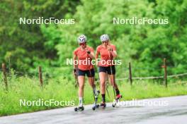 21.06.2024, Les Diablerets, Switzerland (SUI): Nadia Kaelin (SUI), Desiree Steiner (SUI), (l-r) - Cross-Country summer training, Les Diablerets (SUI). www.nordicfocus.com. © Manzoni/NordicFocus. Every downloaded picture is fee-liable.