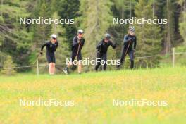 28.05.2024, Lenzerheide, Switzerland (SUI): Noe Naeff (SUI), Isai Naeff (SUI), Jason Rueesch (SUI), Beda Klee (SUI), (l-r) - Cross-Country training, Lenzerheide (SUI). www.nordicfocus.com. © Manzoni/NordicFocus. Every downloaded picture is fee-liable.