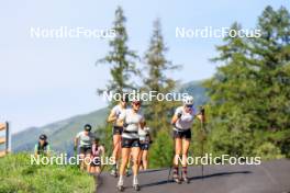 15.08.2024, Ulrichen, Switzerland (SUI): Lena Keck (GER), Pia Fink (GER), (l-r) - Cross-Country summer training, Ulrichen (SUI). www.nordicfocus.com. © Manzoni/NordicFocus. Every downloaded picture is fee-liable.