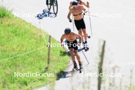 06.08.2024, Lenzerheide, Switzerland (SUI): Nicola Wigger (SUI), Valerio Grond (SUI), (l-r) - Cross-Country summer training, Lenzerheide (SUI). www.nordicfocus.com. © Manzoni/NordicFocus. Every downloaded picture is fee-liable.