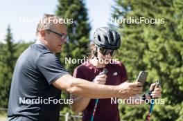 09.07.2024, Lavaze, Italy (ITA): Ivan Hudac (CZE), Nicole Monsorno (ITA), (l-r)  - Cross-Country summer training, Lavaze (ITA). www.nordicfocus.com. © Vanzetta/NordicFocus. Every downloaded picture is fee-liable.