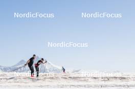 19.06.2024, Tignes, France (FRA): Jules Chappaz (FRA), Mathis Desloges (FRA), (l-r) - Cross-Country summer training, Tignes (FRA). www.nordicfocus.com. © Authamayou/NordicFocus. Every downloaded picture is fee-liable.