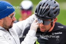 28.05.2024, Lenzerheide, Switzerland (SUI): Lars Ruckstuhl (SUI), Jason Rueesch (SUI), (l-r) - Cross-Country training, Lenzerheide (SUI). www.nordicfocus.com. © Manzoni/NordicFocus. Every downloaded picture is fee-liable.