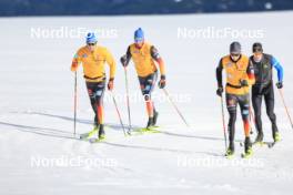 14.10.2024, Ramsau am Dachstein, Austria (AUT): Albert Kuchler (GER), Luca Petzold (GER), Alexander Brandner (GER), (l-r) - Cross-Country summer training, Dachsteinglacier, Ramsau am Dachstein (AUT). www.nordicfocus.com. © Manzoni/NordicFocus. Every downloaded picture is fee-liable.