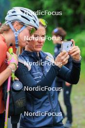 21.06.2024, Les Diablerets, Switzerland (SUI): Desiree Steiner (SUI), Karoline Braten Guidon (SUI), coach Team Switzerland, (l-r) - Cross-Country summer training, Les Diablerets (SUI). www.nordicfocus.com. © Manzoni/NordicFocus. Every downloaded picture is fee-liable.