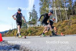 12.10.2024, Ramsau am Dachstein, Austria (AUT): Luca Petzold (GER), Albert Kuchler (GER), Paul Graef (GER), (l-r) - Cross-Country summer training, Ramsau am Dachstein (AUT). www.nordicfocus.com. © Manzoni/NordicFocus. Every downloaded picture is fee-liable.