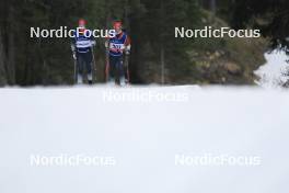 06.11.2024, Davos, Switzerland (SUI): Nadine Faehndrich (SUI), Lydia Hiernickel (SUI), (l-r) - Cross-Country training, snowfarming track, Davos (SUI). www.nordicfocus.com. © Manzoni/NordicFocus. Every downloaded picture is fee-liable.