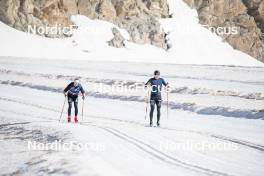 19.06.2024, Tignes, France (FRA): Renaud Jay (FRA), Théo Schely (FRA), (l-r) - Cross-Country summer training, Tignes (FRA). www.nordicfocus.com. © Authamayou/NordicFocus. Every downloaded picture is fee-liable.