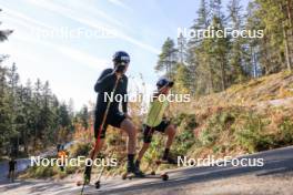 12.10.2024, Ramsau am Dachstein, Austria (AUT): Albert Kuchler (GER), Lucas Boegl (GER), (l-r) - Cross-Country summer training, Ramsau am Dachstein (AUT). www.nordicfocus.com. © Manzoni/NordicFocus. Every downloaded picture is fee-liable.