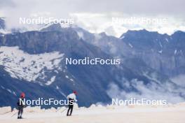 22.06.2024, Les Diablerets, Switzerland (SUI): Valerio Grond (SUI), Ilan Pittier (SUI), (l-r) - Cross-Country summer training on the Glacier 3000, Les Diablerets (SUI). www.nordicfocus.com. © Manzoni/NordicFocus. Every downloaded picture is fee-liable.