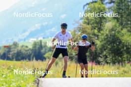 14.08.2024, Ulrichen, Switzerland (SUI): Marius Kastner (GER), Anian Sossau (GER), (l-r) - Cross-Country summer training, Ulrichen (SUI). www.nordicfocus.com. © Manzoni/NordicFocus. Every downloaded picture is fee-liable.