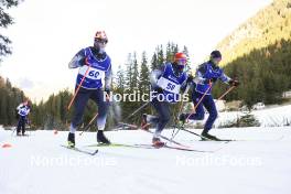 06.11.2024, Davos, Switzerland (SUI): Robin Blaesi (SUI), Luc Cottier (SUI), Maximilian Alexander Wanger (SUI), (l-r) - Cross-Country training, snowfarming track, Davos (SUI). www.nordicfocus.com. © Manzoni/NordicFocus. Every downloaded picture is fee-liable.