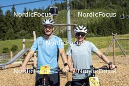 09.07.2024, Lavaze, Italy (ITA): Cyril Faehndrich (SUI), Nadine Faehndrich (SUI), (l-r)  - Cross-Country summer training, Lavaze (ITA). www.nordicfocus.com. © Vanzetta/NordicFocus. Every downloaded picture is fee-liable.