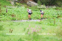 14.08.2024, Ulrichen, Switzerland (SUI): Jan-Friedrich Doerks (GER), Katharina Hennig (GER), (l-r) - Cross-Country summer training, Ulrichen (SUI). www.nordicfocus.com. © Manzoni/NordicFocus. Every downloaded picture is fee-liable.