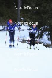 07.11.2024, Davos, Switzerland (SUI): Antonin Savary (SUI), Anja Weber (SUI), (l-r) - Cross-Country training, snowfarming track, Davos (SUI). www.nordicfocus.com. © Manzoni/NordicFocus. Every downloaded picture is fee-liable.