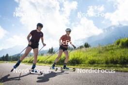 09.07.2024, Lavaze, Italy (ITA): Nicole Monsorno (ITA), Nadine Faehndrich (SUI), (l-r)  - Cross-Country summer training, Lavaze (ITA). www.nordicfocus.com. © Vanzetta/NordicFocus. Every downloaded picture is fee-liable.