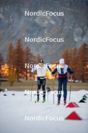 05.11.2024, Bessans, France (FRA): Richard Jouve (FRA), Mathis Desloges (FRA), (l-r) - Cross-Country summer training, Bessans (FRA). www.nordicfocus.com. © Authamayou/NordicFocus. Every downloaded picture is fee-liable.