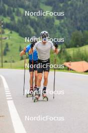 20.06.2024, Les Diablerets, Switzerland (SUI): Nicola Wigger (SUI), Beda Klee (SUI), (l-r) - Cross-Country summer training, Les Diablerets (SUI). www.nordicfocus.com. © Manzoni/NordicFocus. Every downloaded picture is fee-liable.