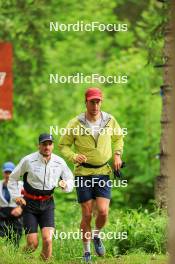 21.06.2024, Les Diablerets, Switzerland (SUI): Jonas Baumann (SUI), Beda Klee (SUI), (l-r) - Cross-Country summer training, Les Diablerets (SUI). www.nordicfocus.com. © Manzoni/NordicFocus. Every downloaded picture is fee-liable.