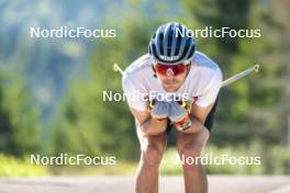 08.08.2024, Lavaze, Italy (ITA): Lucas Boegl (GER) - Cross-Country summer training, Lavaze (ITA). www.nordicfocus.com. © Vanzetta/NordicFocus. Every downloaded picture is fee-liable.