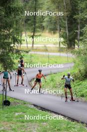 15.08.2024, Ulrichen, Switzerland (SUI): Lisa Lohmann (GER), Pia Fink (GER), Katharina Hennig (GER), Victoria Carl (GER), (l-r) - Cross-Country summer training, Ulrichen (SUI). www.nordicfocus.com. © Manzoni/NordicFocus. Every downloaded picture is fee-liable.