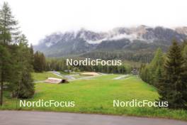 28.05.2024, Lenzerheide, Switzerland (SUI): Event Feature: Overview over the stadium from a distance - Cross-Country training, Lenzerheide (SUI). www.nordicfocus.com. © Manzoni/NordicFocus. Every downloaded picture is fee-liable.