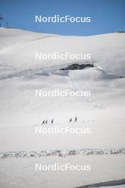 19.06.2024, Tignes, France (FRA): Renaud Jay (FRA), Richard Jouve (FRA), Hugo Lapalus (FRA), (l-r) - Cross-Country summer training, Tignes (FRA). www.nordicfocus.com. © Authamayou/NordicFocus. Every downloaded picture is fee-liable.