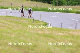 20.06.2024, Les Diablerets, Switzerland (SUI): Jason Rueesch (SUI), Jonas Baumann (SUI), (l-r) - Cross-Country summer training, Les Diablerets (SUI). www.nordicfocus.com. © Manzoni/NordicFocus. Every downloaded picture is fee-liable.