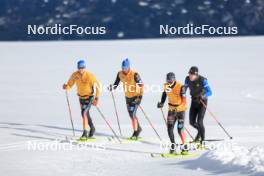 14.10.2024, Ramsau am Dachstein, Austria (AUT): Albert Kuchler (GER), Luca Petzold (GER), Alexander Brandner (GER), (l-r) - Cross-Country summer training, Dachsteinglacier, Ramsau am Dachstein (AUT). www.nordicfocus.com. © Manzoni/NordicFocus. Every downloaded picture is fee-liable.