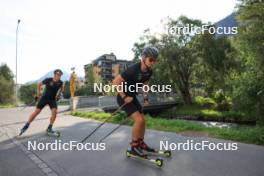 07.08.2024, Lenzerheide, Switzerland (SUI): Valerio Grond (SUI), Nicola Wigger (SUI), (l-r) - Cross-Country summer training, Lenzerheide (SUI). www.nordicfocus.com. © Manzoni/NordicFocus. Every downloaded picture is fee-liable.