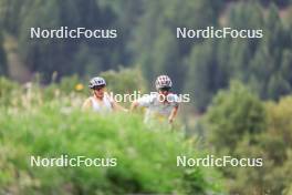 15.08.2024, Ulrichen, Switzerland (SUI): Coletta Rydzek (GER), Victoria Carl (GER), (l-r) - Cross-Country summer training, Ulrichen (SUI). www.nordicfocus.com. © Manzoni/NordicFocus. Every downloaded picture is fee-liable.