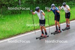 21.06.2024, Les Diablerets, Switzerland (SUI): Jason Rueesch (SUI), Beda Klee (SUI), Nicola Wigger (SUI), (l-r) - Cross-Country summer training, Les Diablerets (SUI). www.nordicfocus.com. © Manzoni/NordicFocus. Every downloaded picture is fee-liable.