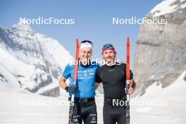 19.06.2024, Tignes, France (FRA): Remi Bourdin (FRA), Hugo Lapalus (FRA), (l-r) - Cross-Country summer training, Tignes (FRA). www.nordicfocus.com. © Authamayou/NordicFocus. Every downloaded picture is fee-liable.