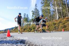 12.10.2024, Ramsau am Dachstein, Austria (AUT): Luca Petzold (GER), Albert Kuchler (GER), Paul Graef (GER), (l-r) - Cross-Country summer training, Ramsau am Dachstein (AUT). www.nordicfocus.com. © Manzoni/NordicFocus. Every downloaded picture is fee-liable.