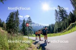 06.08.2024, Lenzerheide, Switzerland (SUI): Beda Klee (SUI), Nicola Wigger (SUI), Valerio Grond (SUI), (l-r) - Cross-Country summer training, Lenzerheide (SUI). www.nordicfocus.com. © Manzoni/NordicFocus. Every downloaded picture is fee-liable.