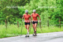 21.06.2024, Les Diablerets, Switzerland (SUI): Nadia Kaelin (SUI), Desiree Steiner (SUI), (l-r) - Cross-Country summer training, Les Diablerets (SUI). www.nordicfocus.com. © Manzoni/NordicFocus. Every downloaded picture is fee-liable.