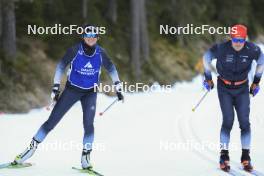 07.11.2024, Davos, Switzerland (SUI): Lea Fischer (SUI), Roman Alder (SUI), (l-r) - Cross-Country training, snowfarming track, Davos (SUI). www.nordicfocus.com. © Manzoni/NordicFocus. Every downloaded picture is fee-liable.