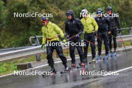 13.09.2024, Schiers, Switzerland (SUI): Jonas Baumann (SUI), Beda Klee (SUI), Janik Riebli (SUI), Valerio Grond (SUI), Roman Schaad (SUI), (l-r) - Cross-Country summer training, Lenzerheide (SUI). www.nordicfocus.com. © Manzoni/NordicFocus. Every downloaded picture is fee-liable.