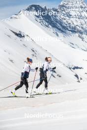 18.06.2024, Tignes, France (FRA): Flora Dolci (FRA), Léna Quintin (FRA), (l-r) - Cross-Country summer training, Tignes (FRA). www.nordicfocus.com. © Authamayou/NordicFocus. Every downloaded picture is fee-liable.