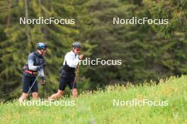 28.05.2024, Lenzerheide, Switzerland (SUI): Silvan Hauser (SUI), Nicola Wigger (SUI), (l-r) - Cross-Country training, Lenzerheide (SUI). www.nordicfocus.com. © Manzoni/NordicFocus. Every downloaded picture is fee-liable.