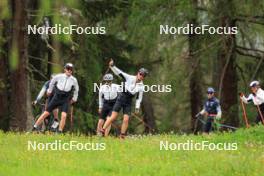 28.05.2024, Lenzerheide, Switzerland (SUI): Noe Naeff (SUI), Nicola Wigger (SUI), Marco Isenschmid (SUI), Jon-Fadri Nufer (SUI), (l-r) - Cross-Country training, Lenzerheide (SUI). www.nordicfocus.com. © Manzoni/NordicFocus. Every downloaded picture is fee-liable.