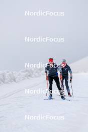 22.06.2024, Les Diablerets, Switzerland (SUI): Alina Meier (SUI), Karoline Braten Guidon (SUI), coach Team Switzerland, (l-r) - Cross-Country summer training on the Glacier 3000, Les Diablerets (SUI). www.nordicfocus.com. © Manzoni/NordicFocus. Every downloaded picture is fee-liable.