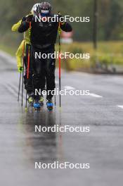 13.09.2024, Schiers, Switzerland (SUI): Jonas Baumann (SUI), Janik Riebli (SUI), Valerio Grond (SUI), (l-r) - Cross-Country summer training, Lenzerheide (SUI). www.nordicfocus.com. © Manzoni/NordicFocus. Every downloaded picture is fee-liable.